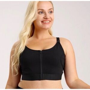 Momcozy Pumping Nursing Bra Women Size XL Black New Zip Front Hands Free
